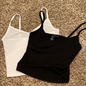 2 Cropped Forever 21 V neck Tank Tops